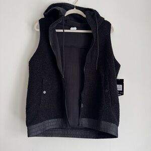 New with tags black faux shearling vest